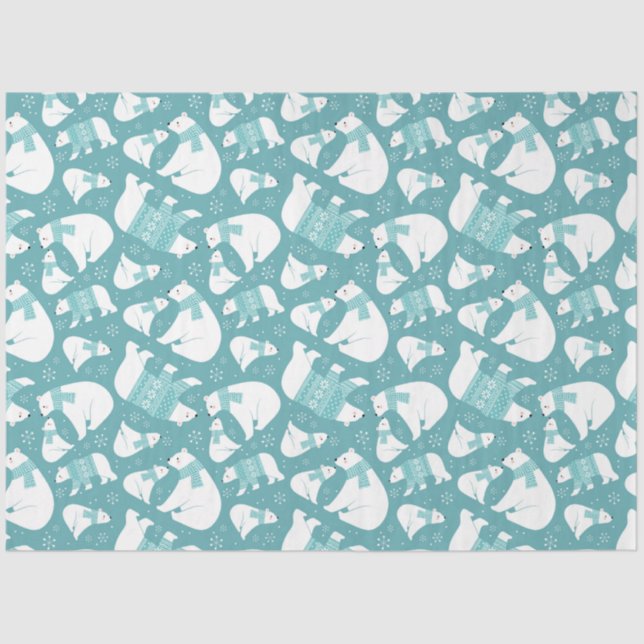 Seda Papel de Tecido de Ursos Polares (Frente )