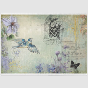 Seda Papel de Tecido Decorativo Floral Decorativo