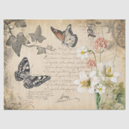 Seda Papel de Tecido Decorativo Floral Decorativo