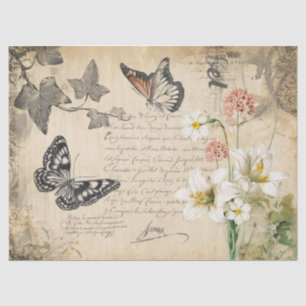 Seda Papel de Tecido Decorativo Floral Decorativo