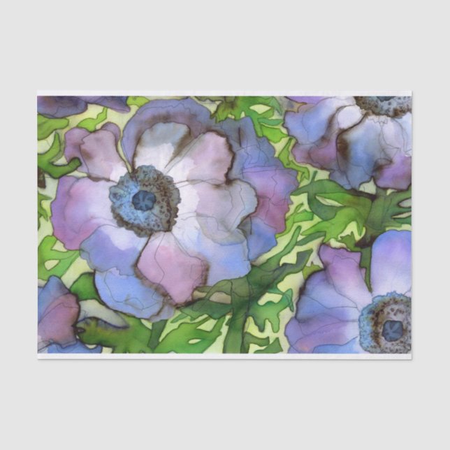 Seda Papel de Tecido Decorrido Anemone (Frente )