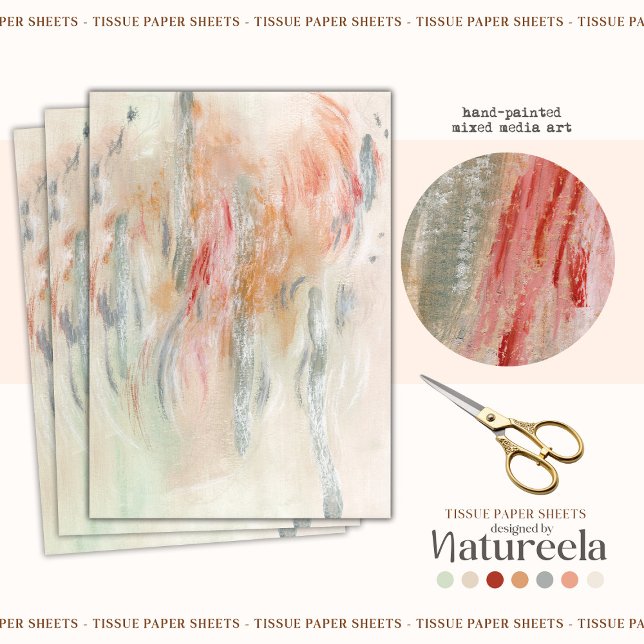 Seda Papel de Tecido Decoupage Abstrato Contemporâneo (Criador carregado)