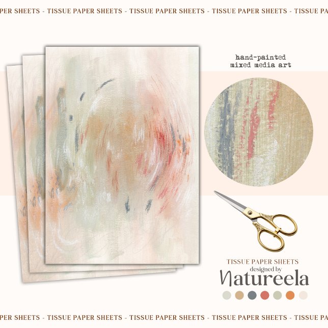 Seda Papel de Tecido Decoupage Abstrato Verde Laranja R (Criador carregado)