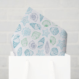 Seda Papel de Tecido Decoupage de Conchas Marinhas, Cos