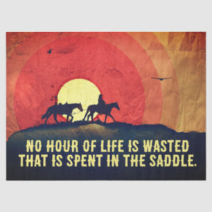 Seda Papel de Tecido/Decoupage do Cowboy no Cavalo