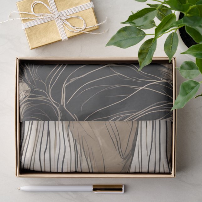 Seda Papel de Tecido Decoupage Linha Arte Mulher Boho (Presente)