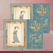 Papel de Tecido Decoupage Moda Regência Aqua