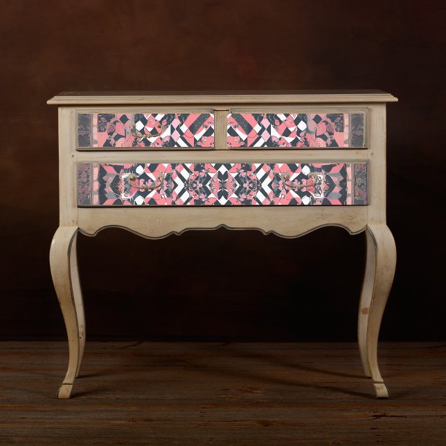 Seda Papel de Tecido Decoupage Pastel Rosa Preto (Criador carregado)
