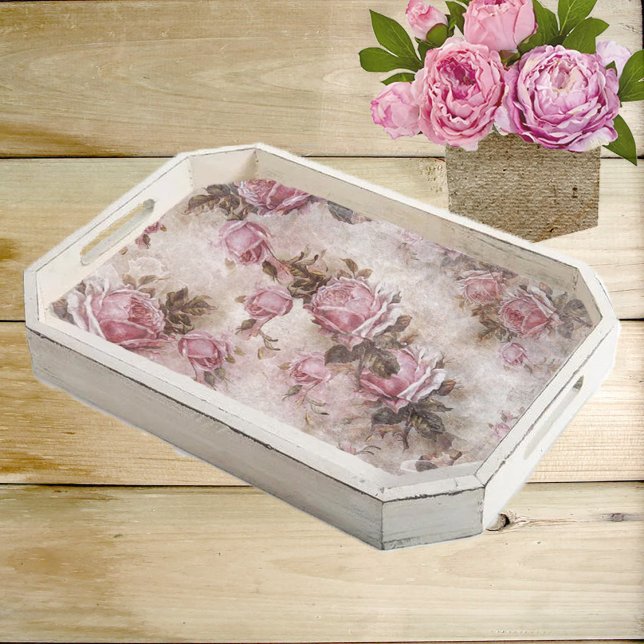 Seda Papel de Tecido Decoupage Rosas Rosadas (Vintage Roses Decoupage Tissue Paper)
