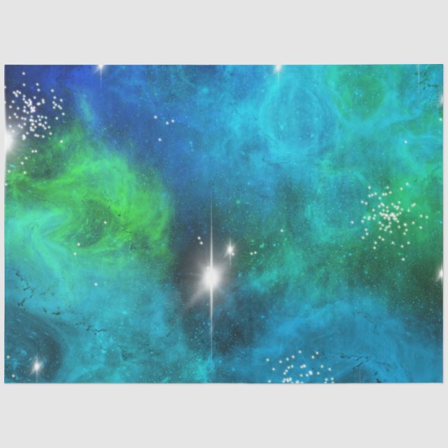 Seda Papel de Tecido Design 4 da Série Galáxia Azul (Frente )