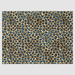 Seda Papel de Tecido Design 4 da Série Leopardo Azul e 
