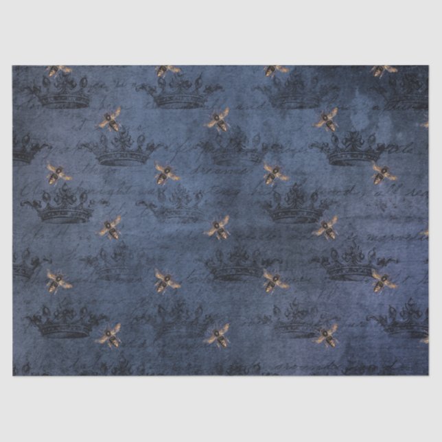 Seda Papel de Tecido Design-5 Série Blue Bee (Frente )