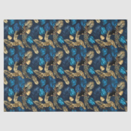Seda Papel de Tecido Design 8 da Série Leopardo Azul e 