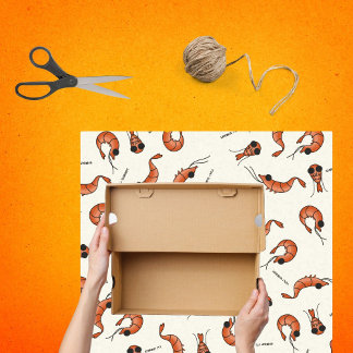 Seda Papel de tecido do camarão engraçado