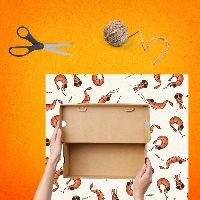 Seda Papel de tecido do camarão engraçado (make your gift stand out with custom shrimp tissue paper)
