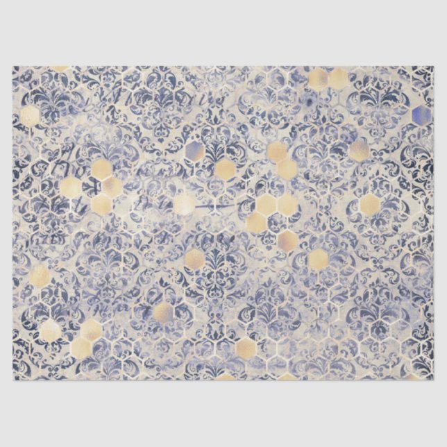 Seda Papel de Tecido do Design 8 da Série Blue Bee (Frente )