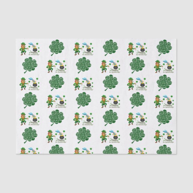Seda Papel de Tecido do Dia de São Patrício (Frente )