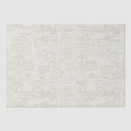 Seda Papel de Tecido do Padrão bege do Carimbo do Viage