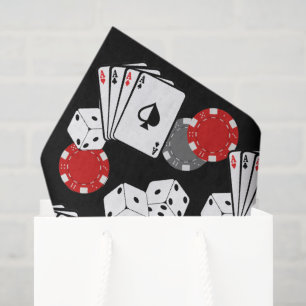 Seda Papel de Tecido do Partido Poker do Casino Negro