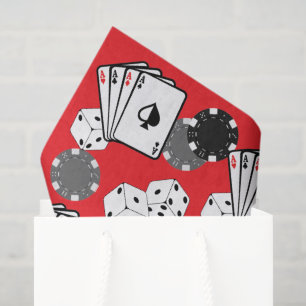 Seda Papel de Tecido do Partido Poker do Casino Vermelh