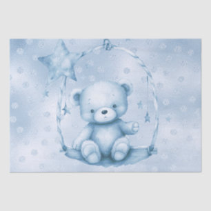 Seda Papel de Tecido do Urso Azul