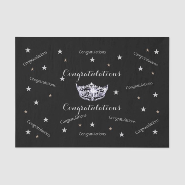 Seda Papel de Tecido dos Parabéns Miss América (Frente )