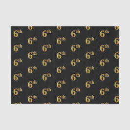 Seda Papel de Tecido Dourado Preto, Faux (Sexto)
