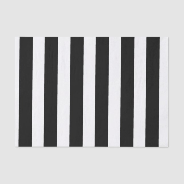 Seda Papel de Tecido em Listras Pretas e Brancas (Frente )