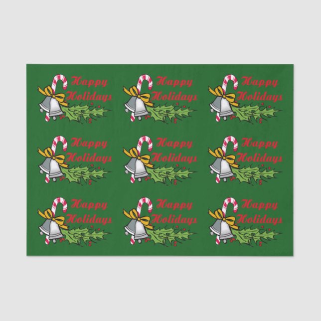 Seda Papel de Tecido Feliz Feriado (Frente )