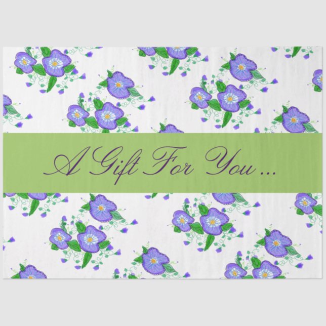 Seda Papel de Tecido Flor Roxo (Frente )