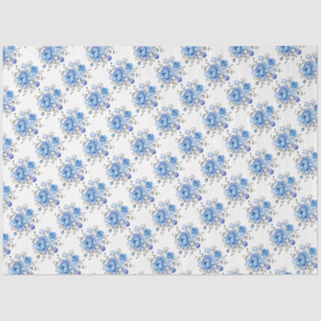 Seda Papel de Tecido Floral (Frente )