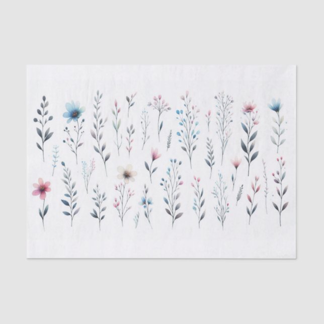 Seda Papel de Tecido Floral (Frente )