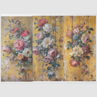 Seda Papel De Tecido Floral Amarelo Para Painéis De Pas