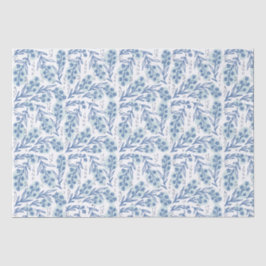Seda Papel de Tecido Floral Azul