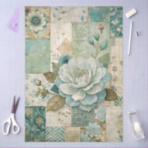 Papel de Tecido Floral de Alcatrão Elegante