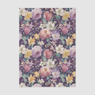 Seda Papel de Tecido Floral de Primavera para Artesanat