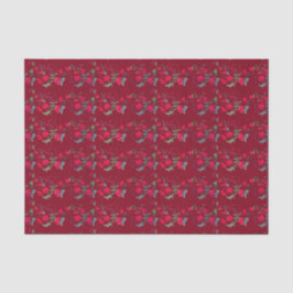 Seda Papel De Tecido Floral De Vazio Vermelho Profundo