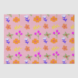Seda Papel De Tecido Floral Elegante - Flor Desenhado À