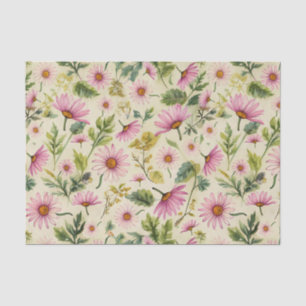 Seda Papel de Tecido Floral Elegante Primavera