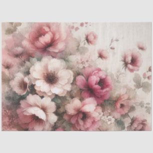 Seda Papel de Tecido Floral Inspirado por Vintagem Rosa