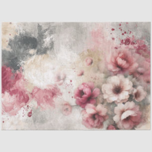 Seda Papel de Tecido Floral Inspirado por Vintagem Rosa