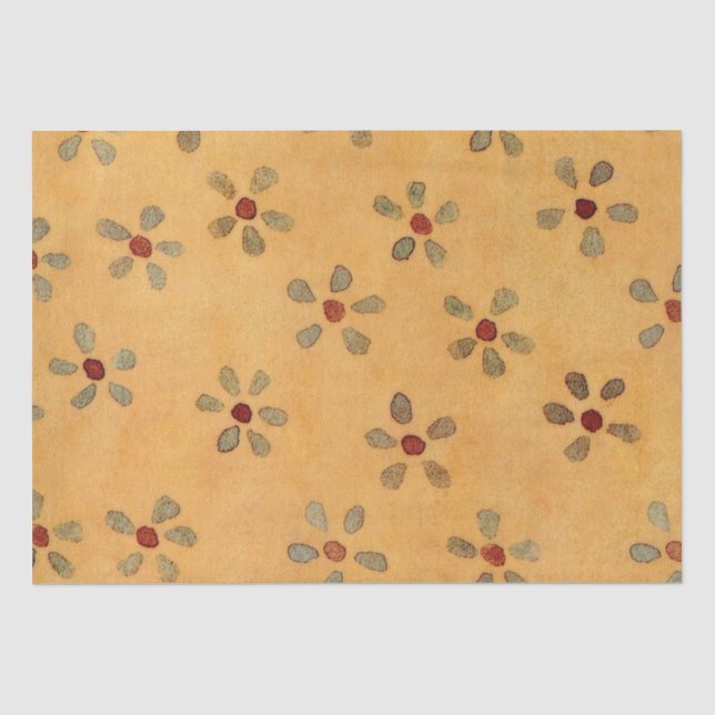 Seda Papel de Tecido Floral Primitivo (Frente )