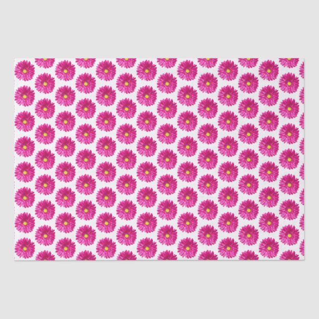 Seda Papel de Tecido Floral Rosa Quente (Frente )