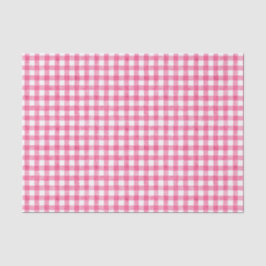 Seda Papel de Tecido Gingham, Cor de Água Rosa