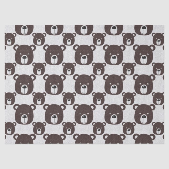 Seda Papel de Tecido Glitor do Urso Castanho (Frente )