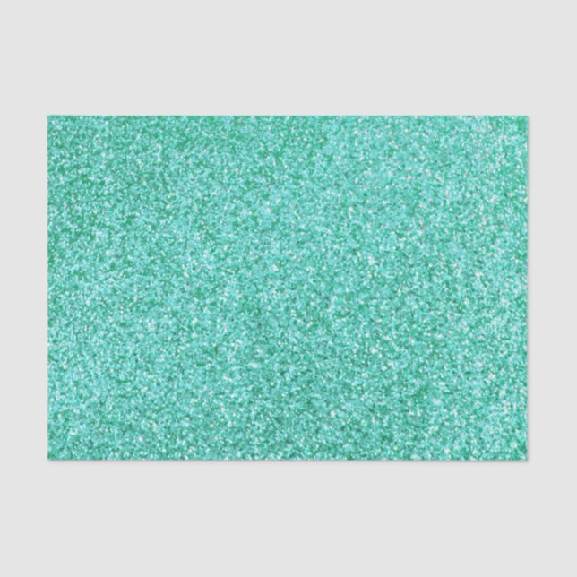 Seda Papel de Tecido Glitter Teal Personalizado Unicorn (Frente )