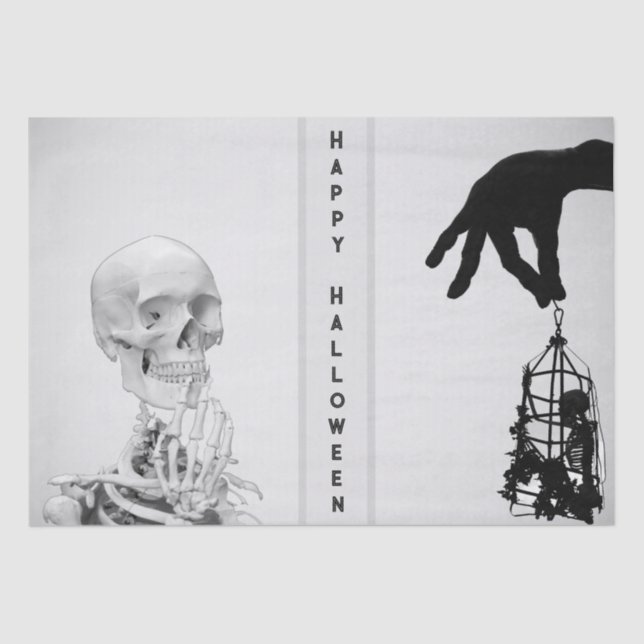 Seda Papel de Tecido Halloween de Esqueleto Mão (Frente )