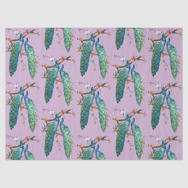 Seda Papel de Tecido Lilado Design da Série Peacock 6 (Frente )