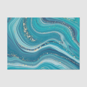 Seda Papel de Tecido Líquido Azul e Verde