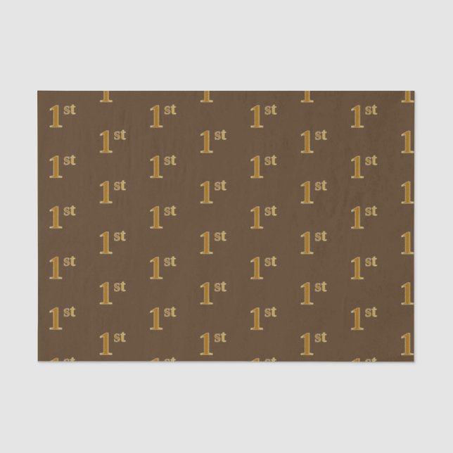 Seda Papel de Tecido Marrom, Faux Dourado 1 rua (Primei (Frente )